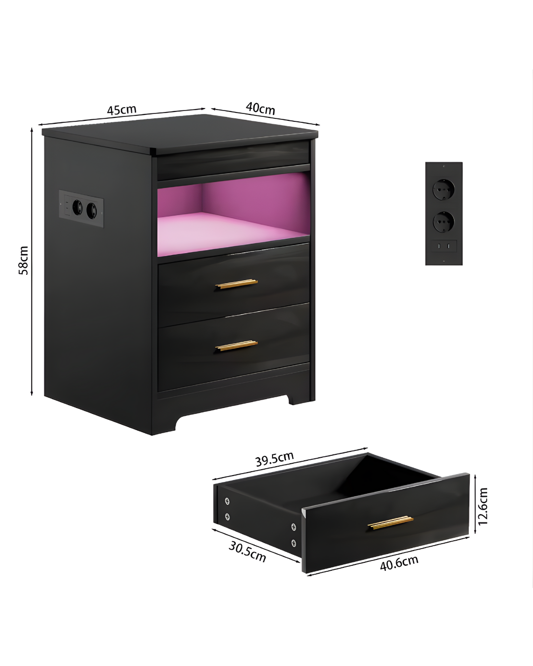 HausVersteck™ Nachttisch mit Schiebe-Geheimfach