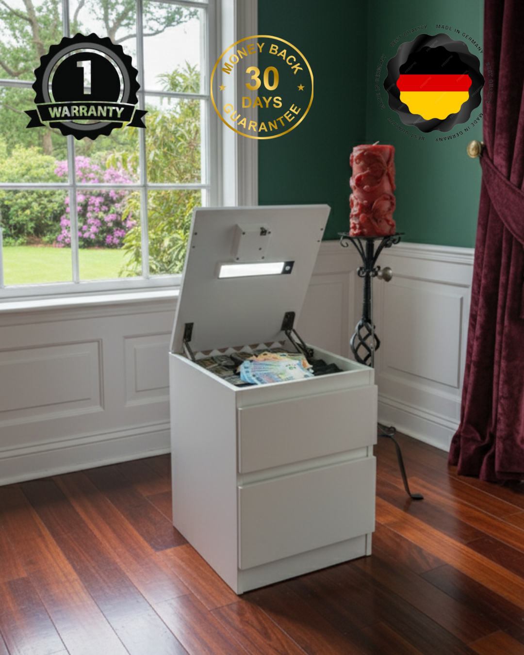 HausVersteck™ Nachttisch mit Geheimfach