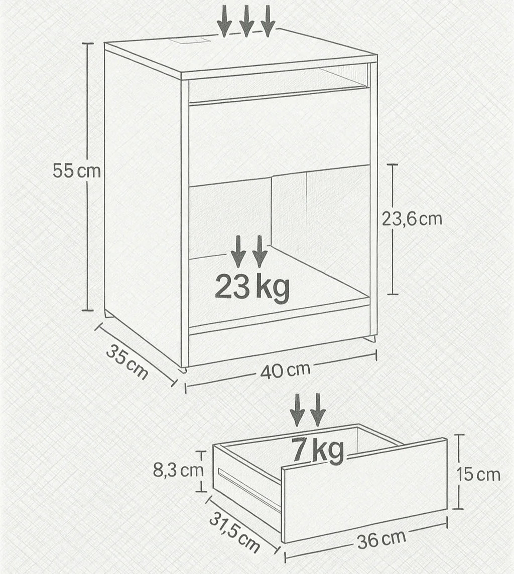 HausVersteck™ Nachttisch mit Aufladestation und Geheimfächer
