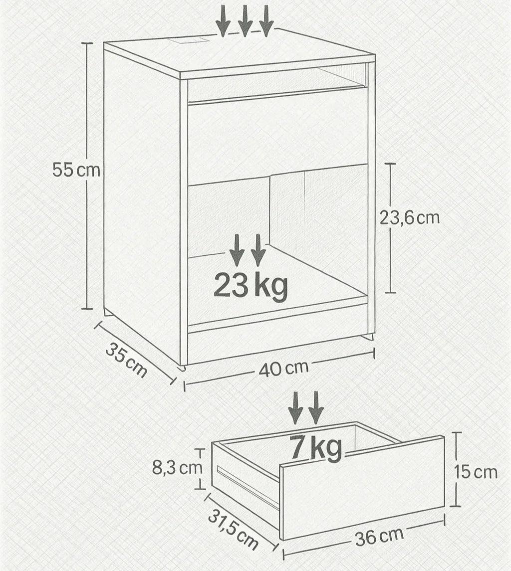 HausVersteck™ Nachttisch mit Aufladestation und Geheimfächer
