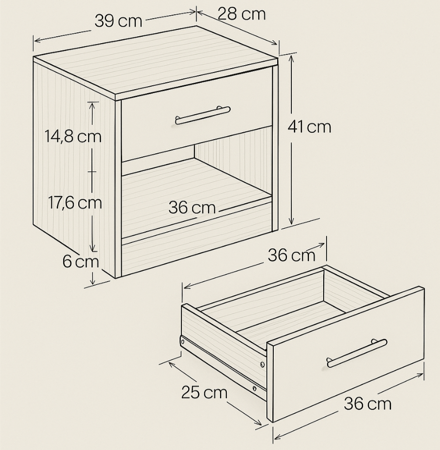 HausVersteck™ Nachttisch mit unterem Geheimfach