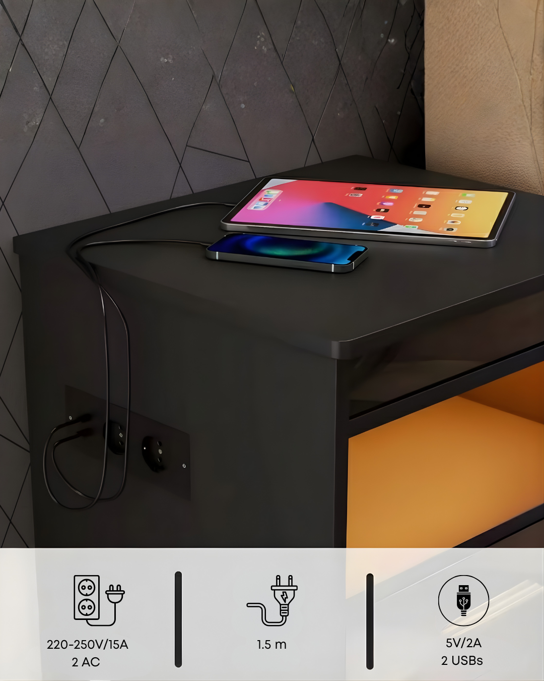 HausVersteck™ Nachttisch mit Schiebe-Geheimfach