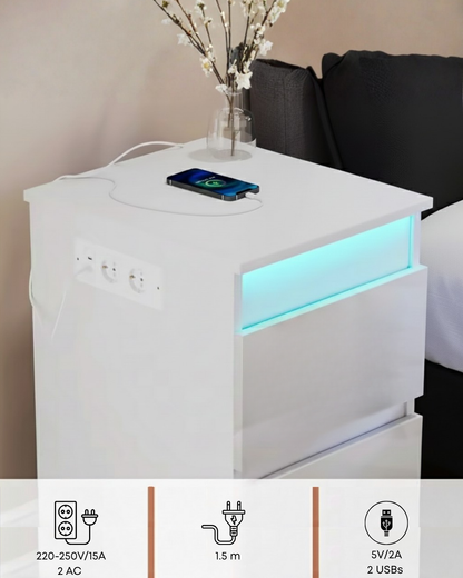 HausVersteck™ Nachttisch mit Geheimfach und Aufladestation