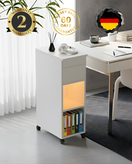 HausVersteck™ Nachttisch mit Schiebe-Geheimfach und Räder