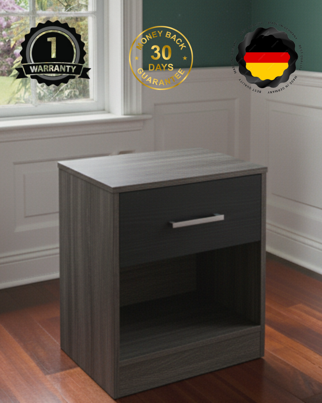 HausVersteck™ Nachttisch mit unterem Geheimfach