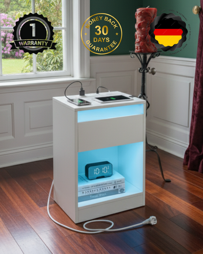 Table de chevet Hausversteck ™ avec station de charge et compartiments secrets