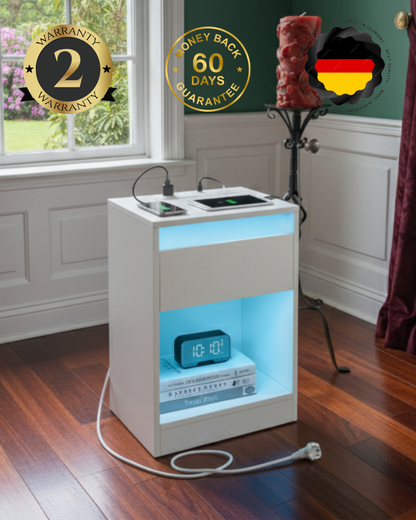 HausVersteck™ Nachttisch mit Aufladestation und Geheimfächer