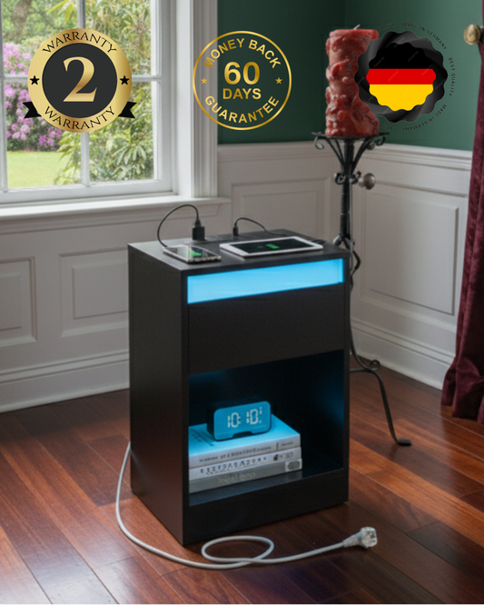 HausVersteck™ Nachttisch mit Aufladestation und Geheimfächer