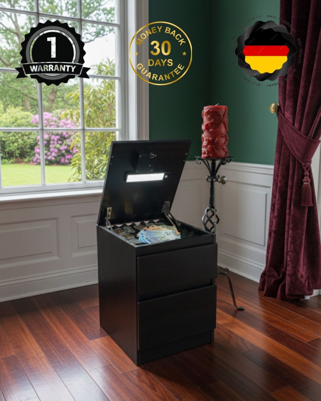 HausVersteck™ Nachttisch mit Geheimfach