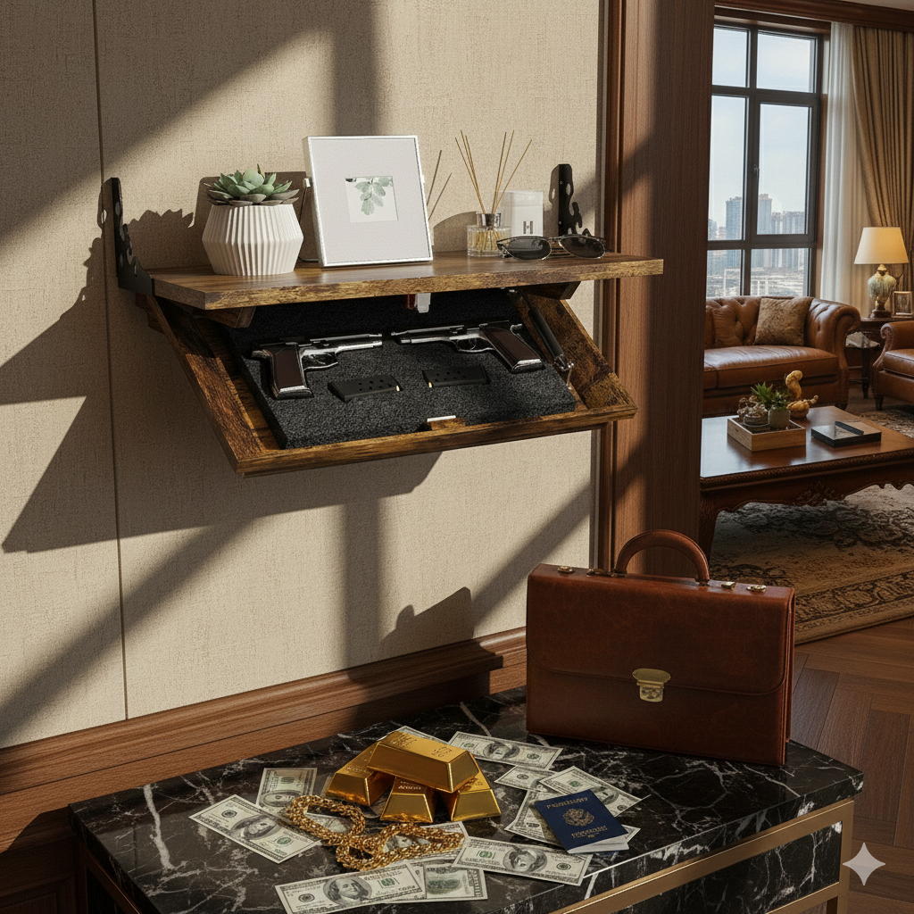 HausVersteck™ Wandregal mit Geheimfach